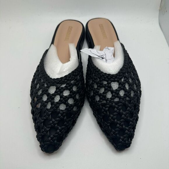 CUSHIONAIRE Women's Behold Woven Mule +Memory Foam 6.5 BLACK NEW - Picture 2 of 7